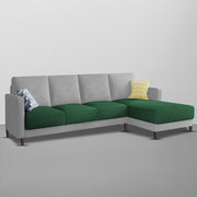 Swaloni RHS 6 Seater L Shape Sofa Set for Living Room (Green Grey) Premium Fabric Sofa