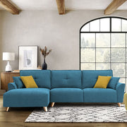 Antonio LHS 4 Seater L Shape Sofa Set for Living Room (Turquise Premium Fabric)