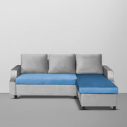 Asper RHS 4 Seater L Shape Sofa Set for Living Room (Turquise Grey Fabric) Premium Fabric Sofa