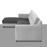 Fracher LHS 4 Seater L Shape Sofa Set for Living Room (Black Grey Fabric) Premium Fabric Sofa