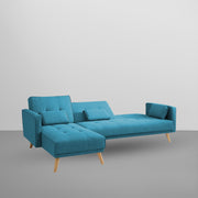 Convertible Futon RHS 4 Seater Sofa Cum Bed with Adjustable Backrest Sofa for Living Room (Blue Grey Colour) Premium Fabric Sofa