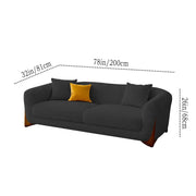 Elora Modern Premium Boucle Fabric Sofa, Upholstered 3 Seater Sofa Set for Living Room, (Black Colour) Premium Boucle Fabric Sofa