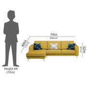 Falco LHS 4 Seater L Shape Sofa Set for Living Room (Yellow Fabric) Premium Fabric Sofa