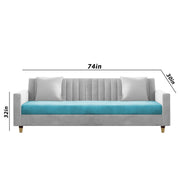 Garcia 3+2 Seater Sofa Set for Living Room (Black - Grey)