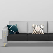 Casaliving Falco 3 Seater Sofa Set for Living Room (Black Grey Fabric) Premium Fabric Sofa