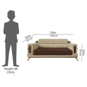 Falconar 3 Seater Sofa Set for Living Room (Cream Brown Fabric) Premium Fabric Sofa