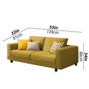 Minta 2 Seater Sofa Set for Living Room (Yellow- Colour Fabric) Premium Fabric Sofa Set for Living Room