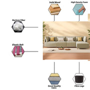 Salina LHS 6 Seater L Shape Sofa Set for Living Room (Black) Premium Fabric Sofa