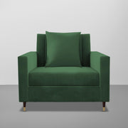 Garcia 1 Seater Sofa Set for Living Room (Black Colour) Premium Fabric Sofa