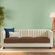 Martine 3 Seater Sofa Set for Living Room (Cream Brown Fabric) | Premium Fabric Sofa