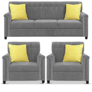 Rogelio 1 Seater Sofa Set for Living Room (Black Fabric)