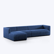 Rowan LHS 6 Seater L Shape Sofa Set for Living Room (Blue Fabric) Premium Fabric Sofa