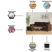 Charmi LHS 4 Seater L Shape Sofa Set for Living Room (Brown Fabric) Premium Fabric Sofa