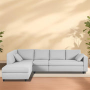 Dorian LHS 6 Seater L Shape Sofa Set for Living Room (Grey Fabric) Premium Fabric Sofa