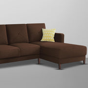 Swaloni RHS 6 Seater L Shape Sofa Set for Living Room (Brown) Premium Fabric Sofa