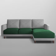 Swaloni RHS 4 Seater L Shape Sofa Set for Living Room (Green Grey) Premium Fabric Sofa
