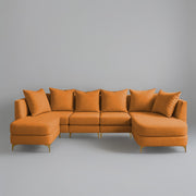 Zoe 8 Seater U Shape Sofa Set for Living Room (Black Grey Colour) Premium Fabric Sofa Set Living Room