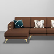 Falco LHS 6 Seater L Shape Sofa Set for Living Room (Brown Fabric) Premium Fabric Sofa