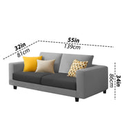 Minta 3+2 Seater Sofa Set for Living Room (Black Colour Fabric) Premium Fabric Sofa