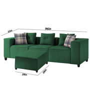 Karoline 3 Seater Sofa Set with Center Table for Living Room (Black Colour) Premium Fabric Sofa