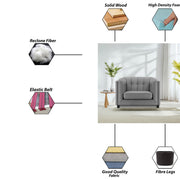Sinclair 1 Seater Sofa Set for Living Room (Blue Colour) Premium Fabric Sofa