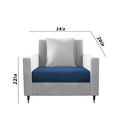 Garcia 1 Seater Sofa Set for Living Room (Black Colour) Premium Fabric Sofa