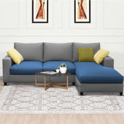 Rihan 4 Seater L Shape Sofa Set Living Room (Turquise Grey Fabric) Right Side Sofa