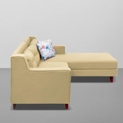 Lifestyle 4 Seater LHS L Shape Sofa Set for Living Room - (Cream Fabric) Premium Fabric Sofa Set