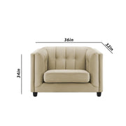 Sinclair 1 Seater Sofa Set for Living Room (Cream Colour) Premium Fabric Sofa
