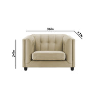 Sinclair 1 Seater Sofa Set for Living Room (Blue Colour) Premium Fabric Sofa