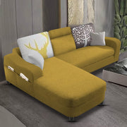 Amanda LHS 4 Seater L Shape,Sofa Set for Living Room (Yellow Fabric)