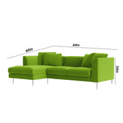 Vesco LHS 4 Seater L Shape Sofa Set for Living Room (Light Green) Premium Fabric Sofa