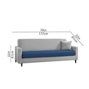 Premium Valkyrie 3 Seater Sofa Set 3 Seater Modern Sofa Set for Living Room (Blue Grey Color Fabric)