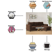 Charmi RHS 4 Seater L Shape Sofa Set for Living Room (Brown Fabric) Premium Fabric Sofa