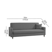 Premium Valkyrie 3 Seater Sofa Set 3 Seater Modern Sofa Set for Living Room (Dark Grey Color Fabric)