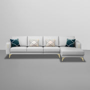 Falco RHS 6 Seater L Shape Sofa Set for Living Room (Grey Fabric) Premium Fabric Sofa