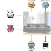 Ivary 3 Seater Sofa Set for Living Room (Black Colour) Premium Fabric Sofa