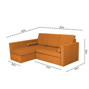 Megan LHS 4 Seater L Shaped Sofa Cum Bed for Living Room (Orange Fabric) Premium Fabric Sofa