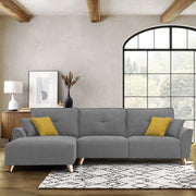 Antonio LHS 4 Seater L Shape Sofa Set for Living Room (Grey Premium Fabric)