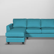 Danver LHS 4 Seater L Shape Sofa Set for Living Room (Turquise Fabric) Premium Fabric Sofa