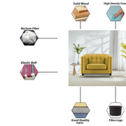Sinclair 1 Seater Sofa Set for Living Room (Yellow Colour) Premium Fabric Sofa