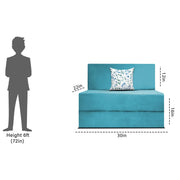 Mapron 1 Seater Sofa Cum Bed with 1 Cushions for Living Room (Black Fabric) Premium Fabric Sofa 2.5x6 Feet