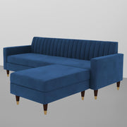 Grayon 3 Seater Convertible Sofa Set for Living Room, 3 Seater & Ottoman Modular Sectional Couch for Small Space (Black Colour) Fabric Sofa Set