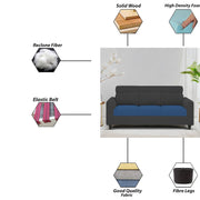 Marco 3 Seater Sofa Set for Living Room (Blue Black Colour) Premium Fabric Sofa