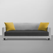 Casaliving Dominic 3 + 2 + 1 Seater Sofa Set for Living Room (Black Grey) Premium Fabric Sofa