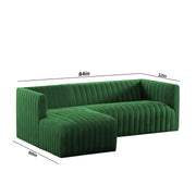 Rowan LHS 4 Seater L Shape Sofa Set for Living Room (Green Fabric) Premium Fabric Sofa