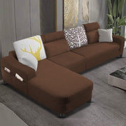Amanda LHS 6 Seater L Shape,Sofa Set for Living Room (Brown Fabric)