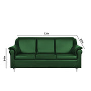 Scott 3 Seater Sofa Set for Living Room (Green Fabric) Premium Fabric Sofa