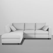 Dorian LHS 4 Seater L Shape Sofa Set for Living Room (Grey Fabric) Premium Fabric Sofa