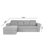 Elvi LHS 6 Seater L Shape Sofa Set for Living Room (Grey Fabric) Premium Fabric Sofa